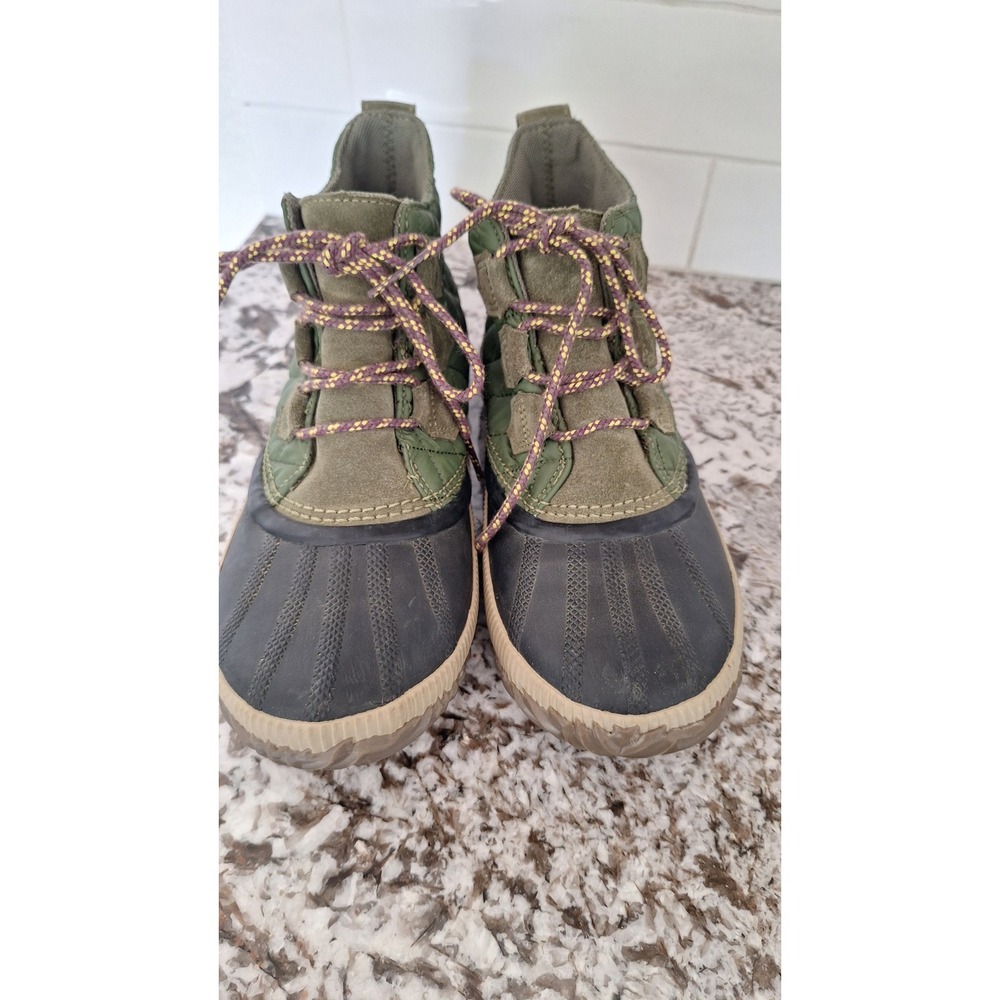 Sorel Out N About Plus Waterproof Boots Olive Green Quilted